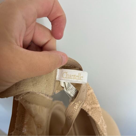 Chantelle Rive Gauche Full Coverage Lace Detail Beige Bra Size 32DDD - Picture 4 of 7